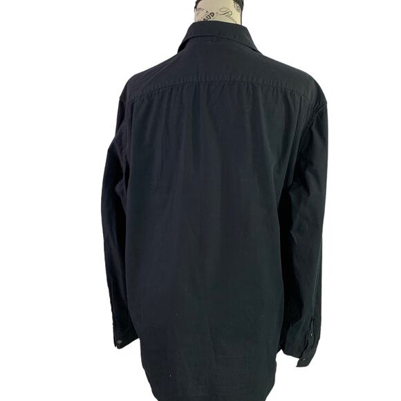 Michael Kors Men's Large Tailored Fit Black, Button down Dress Shirt 100% Cotton - Picture 5 of 11